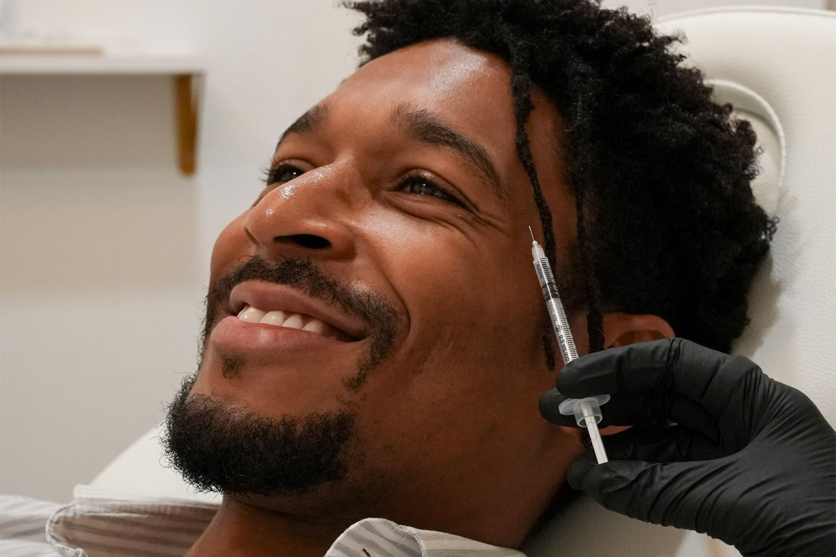 Man receiving exosomes in Austin