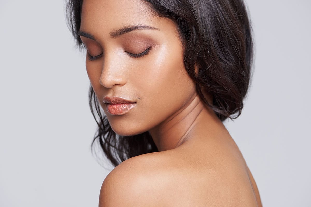 Close-up of smooth, radiant skin after PDGF in Austin at Refine Aesthetics.